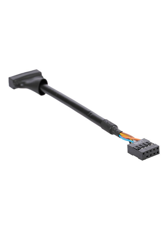 19Pin USB 3.0 Male To USB 2.0 9 Pin Female Cable Housing Adapter Line Converter Black - Image 2